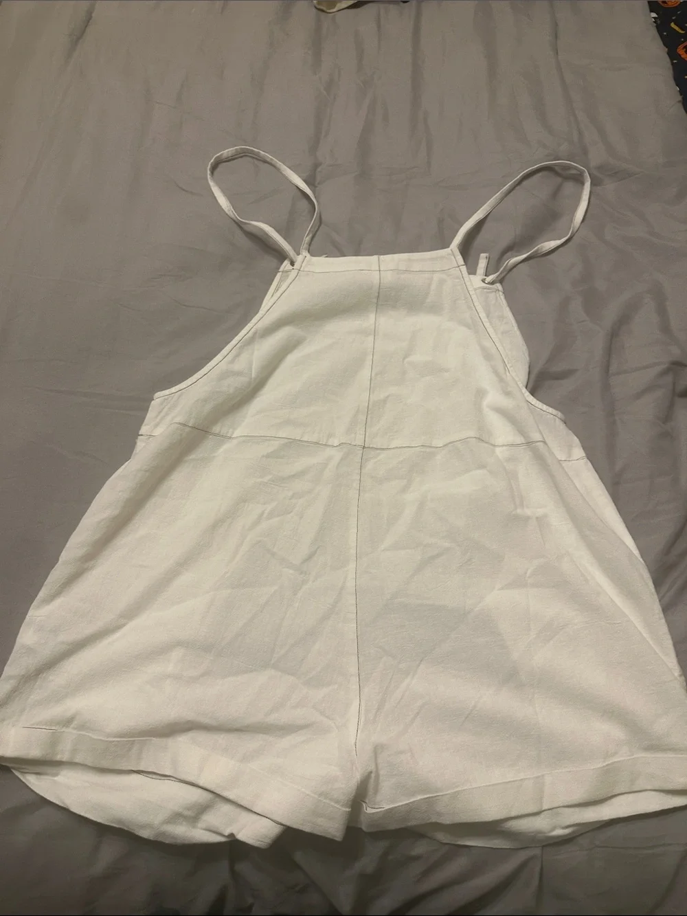 Cotton On White Kids' One-Piece Romper with Tie Straps